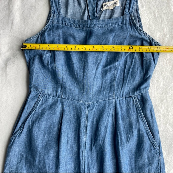 Madewell Chambray Muralist Jumpsuit Womens sz 00 Blue Denim Cotton Linen Cropped - Picture 8 of 16